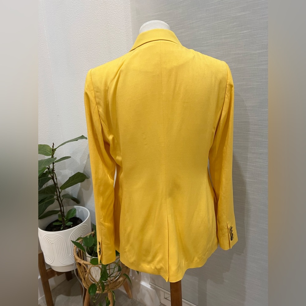 REISS Women's Haya Jacket Single Breasted Blazer Sun Yellow Size US 10 $440 - Picture 6 of 8